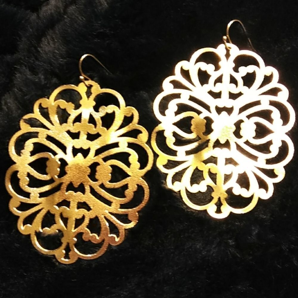 Filigree Women's Boho Chic rose gold Statement earrings